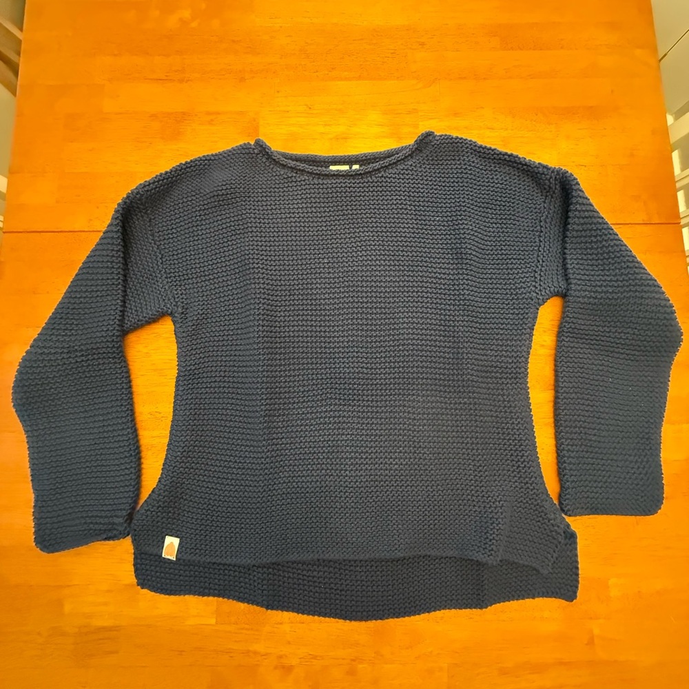 Women's Cotton Navy Blue Sweater